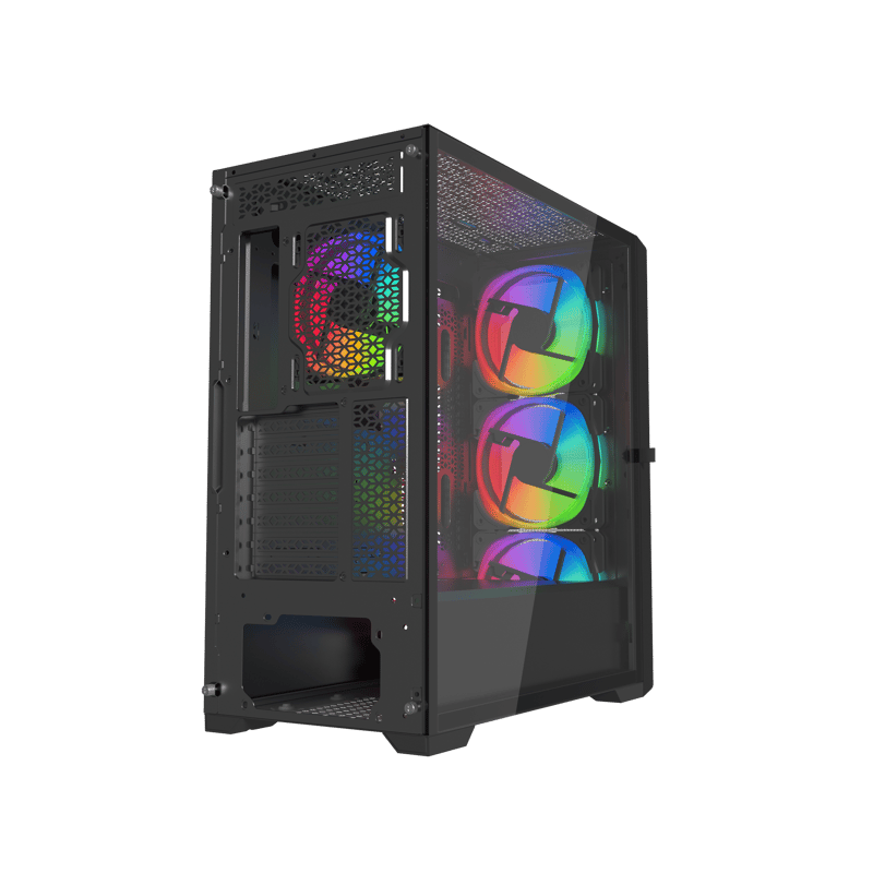Raptor Falcon Strike Mid-Tower ATX Case Black Tempered Glass - 2
