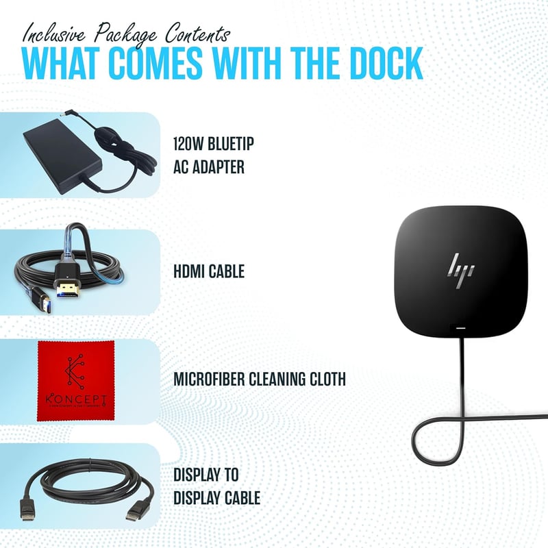 محول HP Docking Station USB-C إلى HDMI دعم شاشتين وإيثرنت - 5