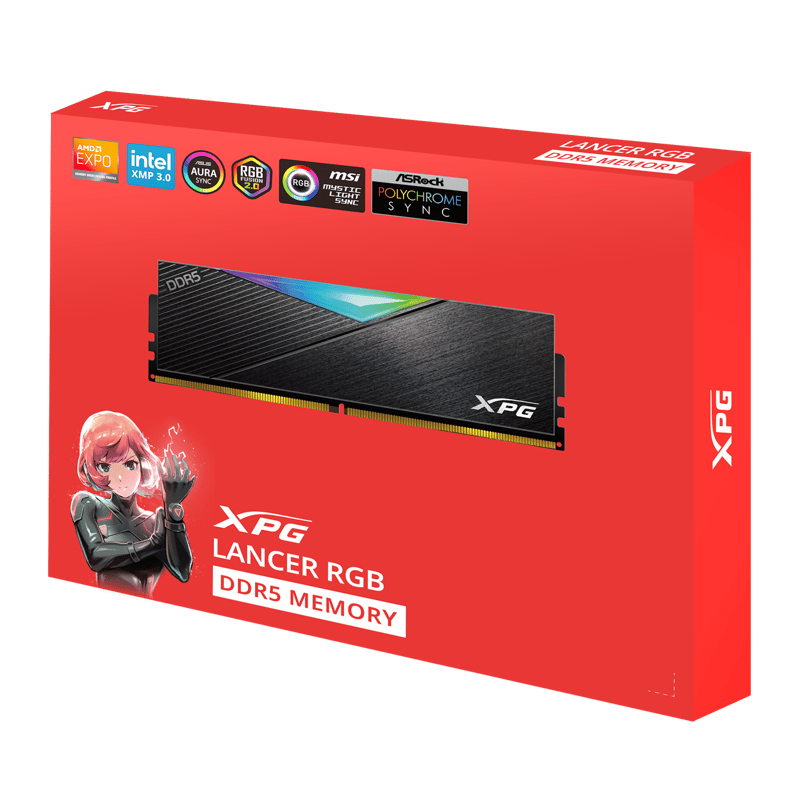 رام XPG Lancer DDR5 32GB (2x16GB) 8000MHz أبيض - 10