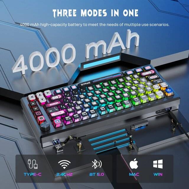 كيبورد Redragon K732MC-RGB-PRO 75% ميكانيكي قابل للتبديل لاسلكي RGB - 4