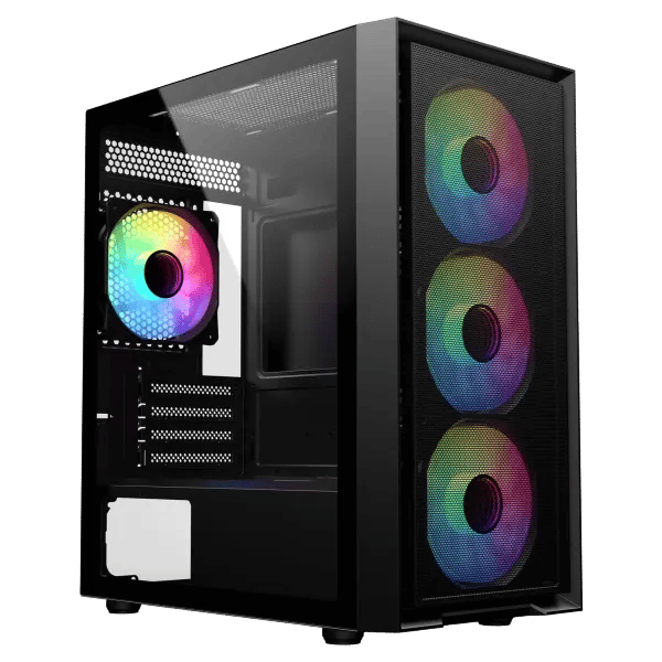 SAMA M203 Mini-Tower Micro-ATX Case Black Tempered Glass - 3