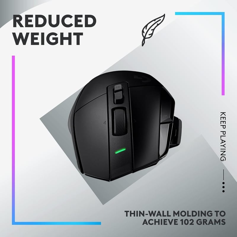 ماوس Logitech G502 X Lightspeed لاسلكي 25600 DPI RGB أسود - 4
