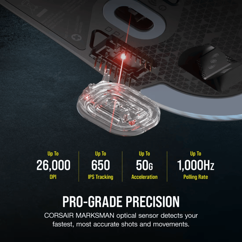 ماوس Corsair M75 26000 DPI لاسلكي RGB أسود - 3
