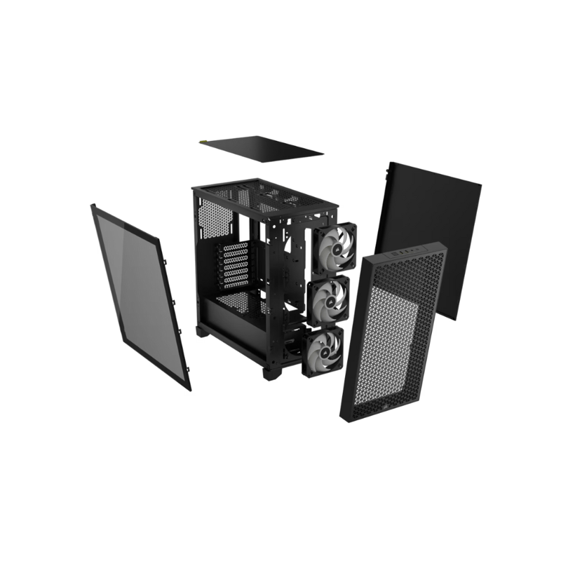 كيس Corsair 3000D Mid-Tower Black Tempered Glass - 6