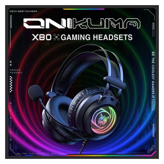 Onikuma X80 Abyss Mirror Wired Gaming Headset 50mm Drivers RGB - 2