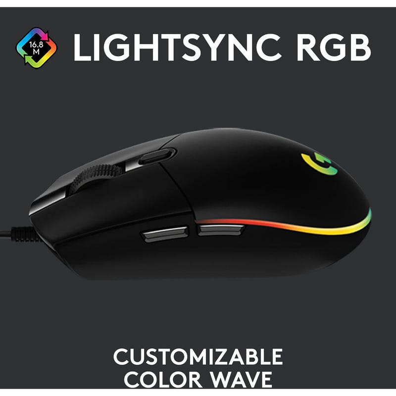 ماوس Logitech G203 LIGHTSYNC 8000 DPI RGB USB أبيض - 13