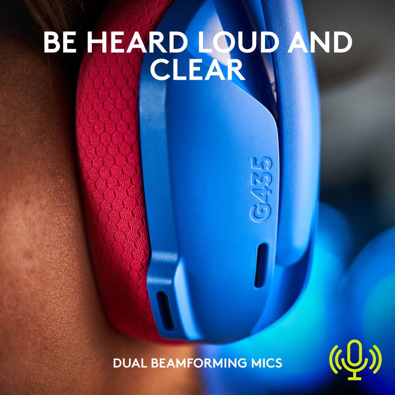 سماعات Logitech G435 Dual-Mode لاسلكي بلوتوث قيمنق مع ميكروفون أزرق - 16