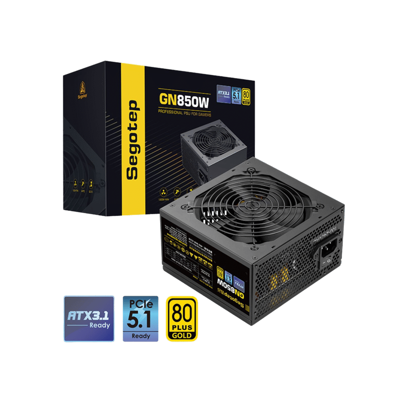 Segotep GN850W 850W 80+ Gold Non-Modular ATX 3.1 & PCIe 5.1 Power Supply - 8