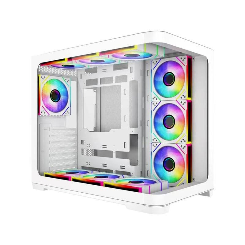 SAMA Neview 2851A Mid-Tower ATX Case White Tempered Glass - 2