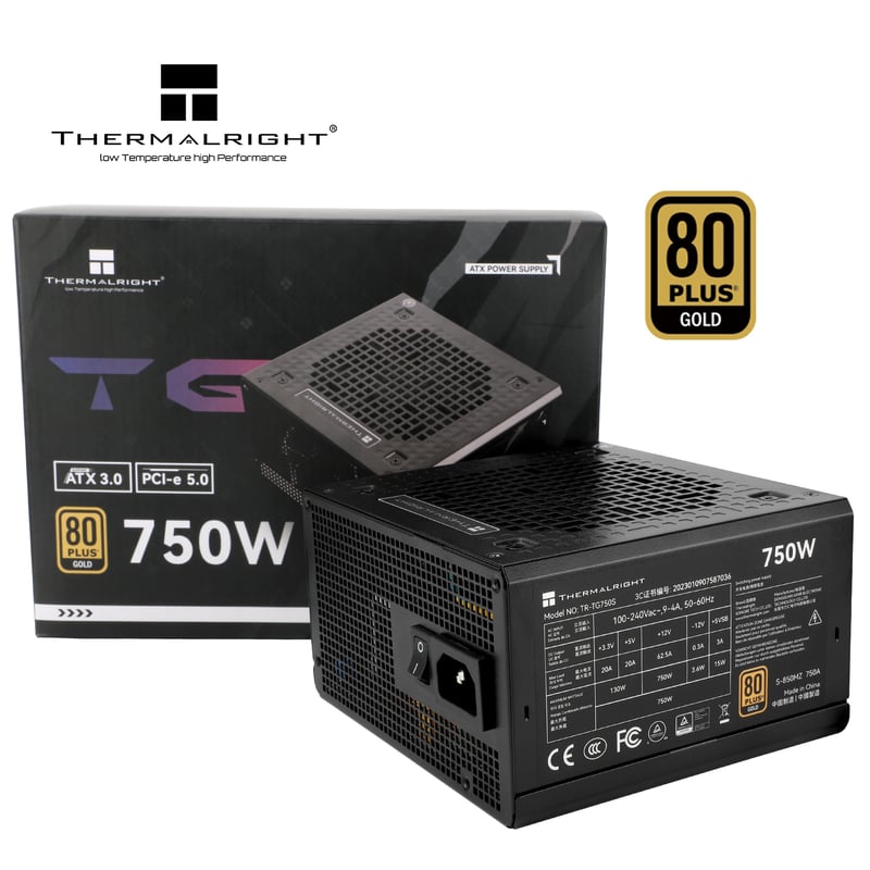 بور سبلاي ثيرمالرايت TG750S بقدرة 750 واط ومعيار 80 PLUS Gold و ATX 3.0 - 3