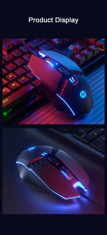 ماوس HP M1 Gaming 3600 DPI سلكي RGB أسود - 1