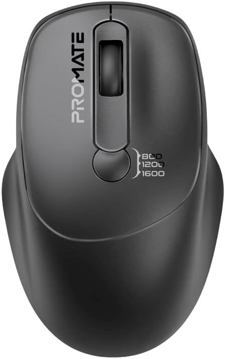 Promate EZGrip Wireless Mouse 1600 DPI Ergonomic Ambidextrous - 7