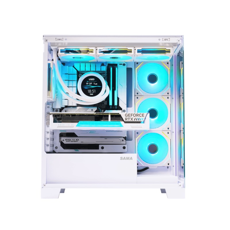 SAMA Neview 2351 Mid-Tower ATX Case White Tempered Glass BTF - 2