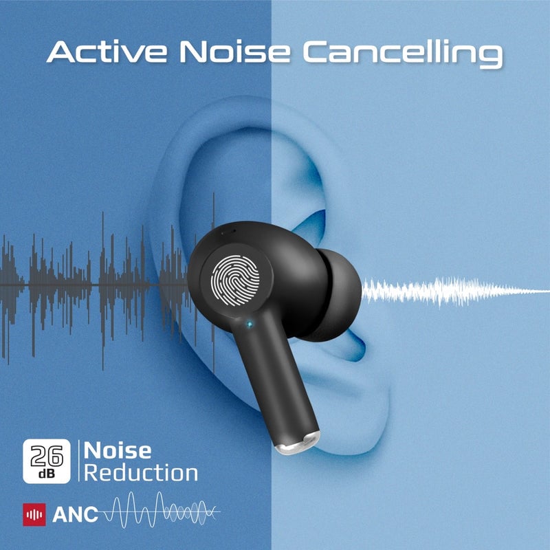 سماعات Promate ProPods TWS Bluetooth 5.3 ANC 5H Blue - 5