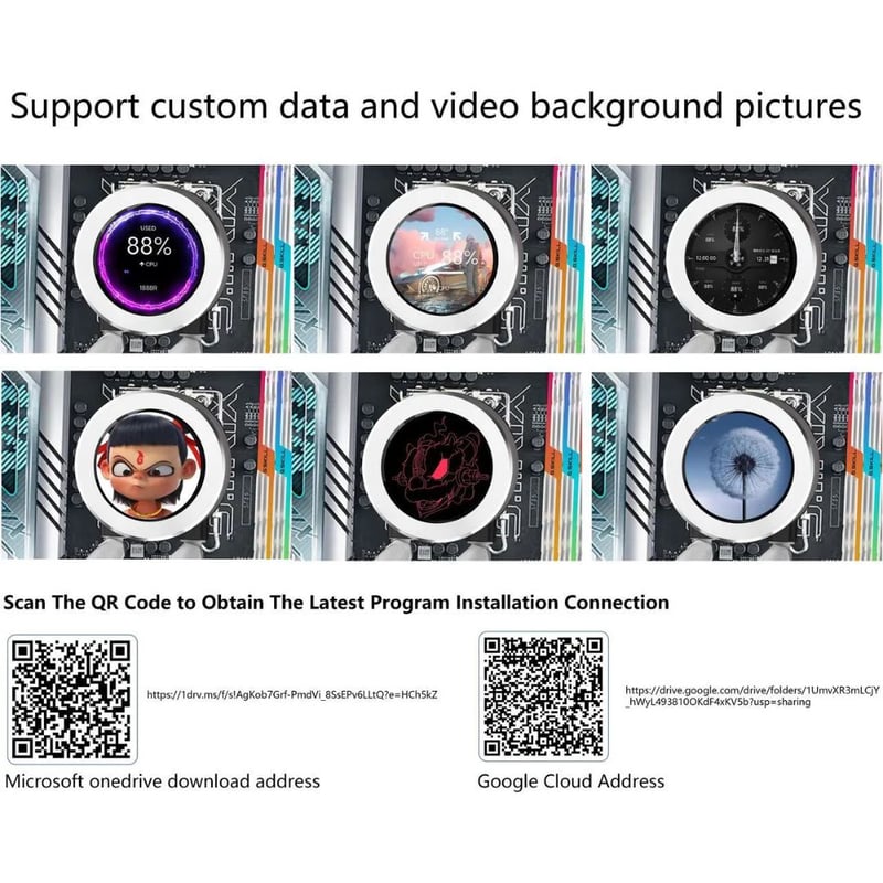 SAMA SM360 PRO AIO 360mm Liquid Cooler with 2.8-inch LCD Display Black - 5