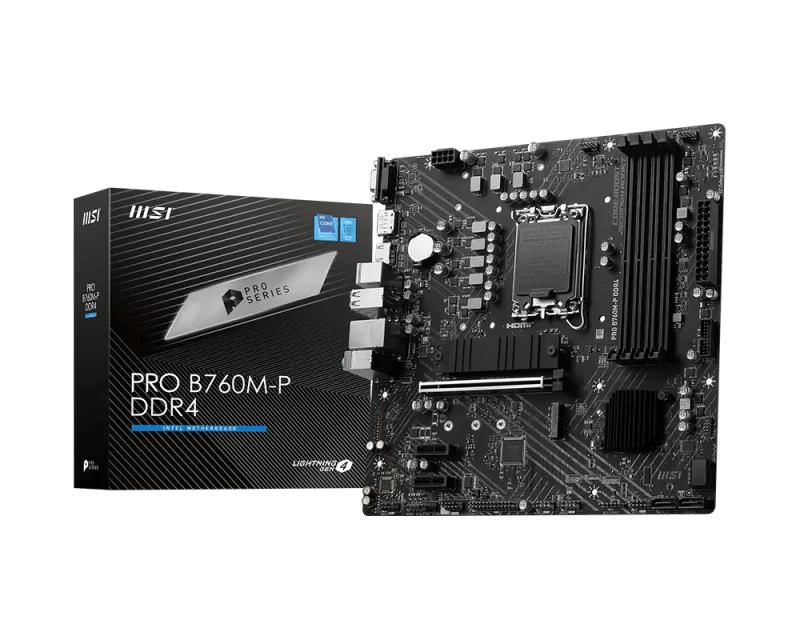 MSI PRO B760M-P DDR4 LGA 1700 Micro-ATX Motherboard - 7
