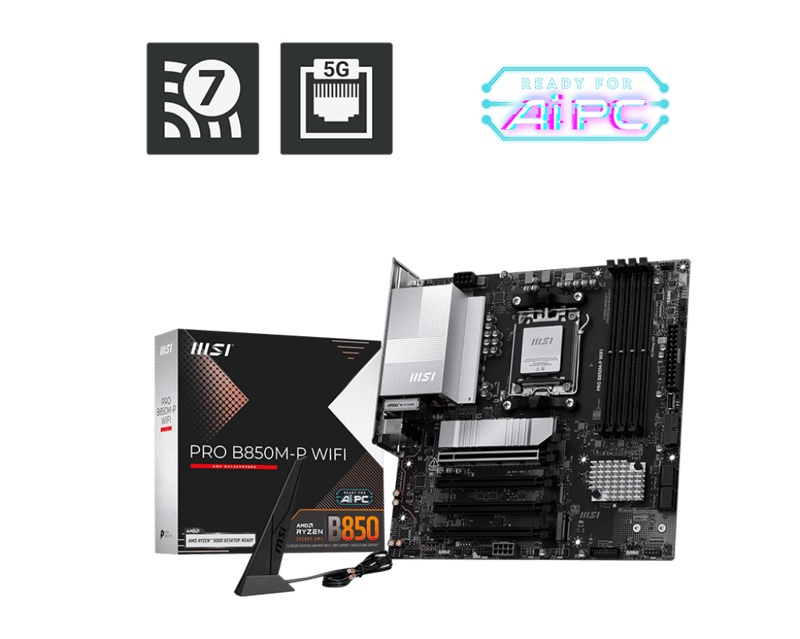 لوحة أم MSI PRO B850 Micro-ATX AM5 DDR5 - 1