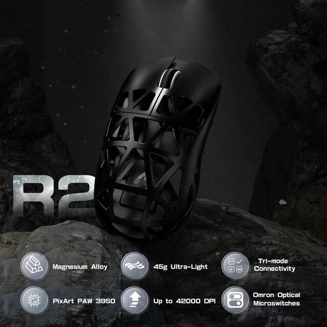 Attack Shark R2 Wireless Gaming Mouse 26000 DPI Black - 2