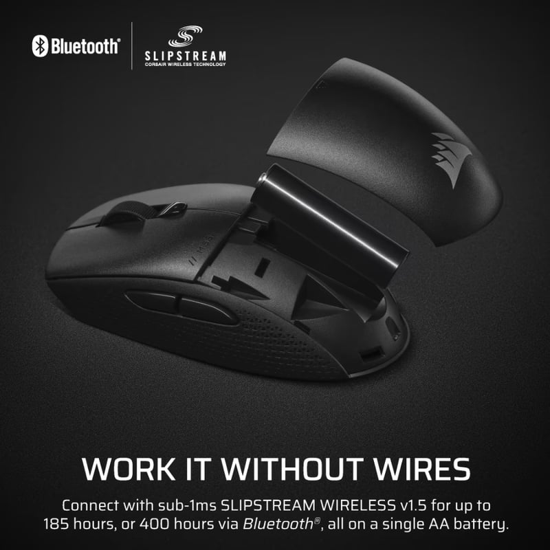 ماوس Corsair M55 24000 DPI لاسلكي بصري 6 أزرار أسود - 4