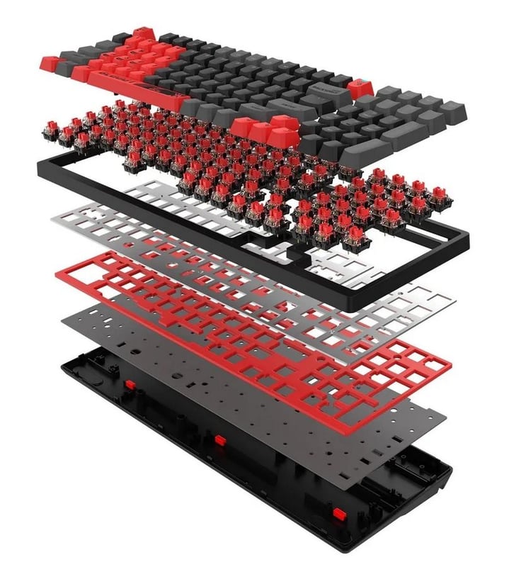 Bloody S98 Mechanical Gaming Keyboard Hot-Swappable RGB Red Switch - 7