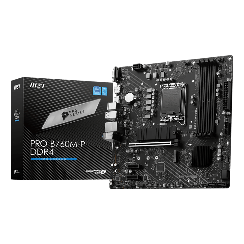 MSI PRO B760M-P DDR4 LGA 1700 Micro-ATX Motherboard - 1