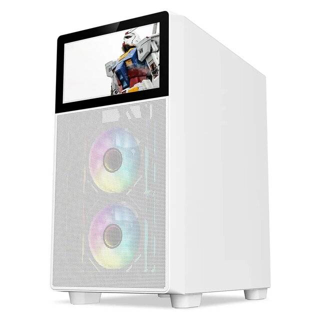 SAMA V Play 4367 Mid-Tower ATX Case White with 7-inch LCD Monitor - 2
