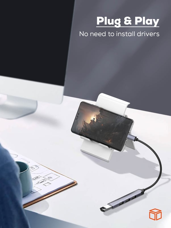 محول USB LDNIO DS-34U 4 في 1 USB-C بـ 1xUSB 3.0 و 3xUSB 2.0 بسرعة 5Gbps - 9