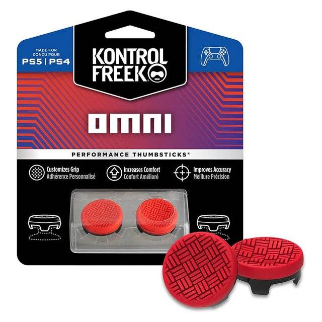 KontrolFreek Omni Performance Thumbsticks for PS4 & PS5 Red - 3
