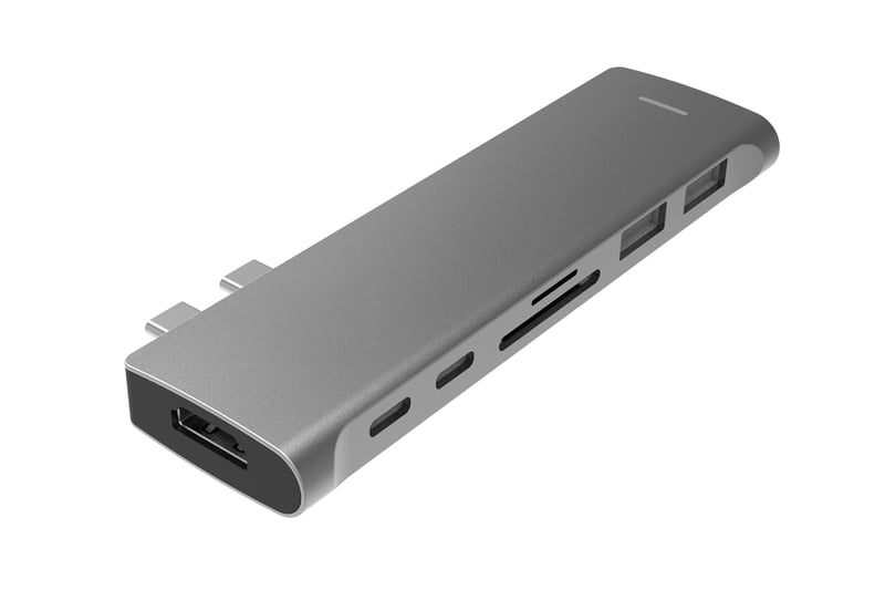 هب RayCue UC2202 من Type-C إلى 7 منافذ مع HDMI بدقة 4K وقارئ بطاقات وشحن 100 واط - 3