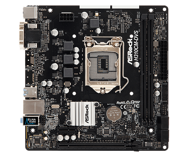 ASRock H310CM-DVS LGA 1151 Micro-ATX Motherboard - 3