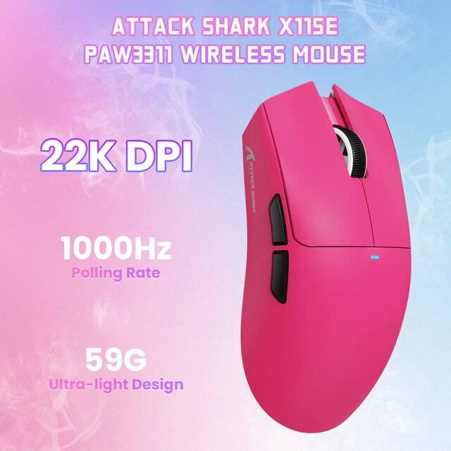 ماوس Attack Shark X11SE لاسلكي 22000 DPI - أحمر توتي - 2