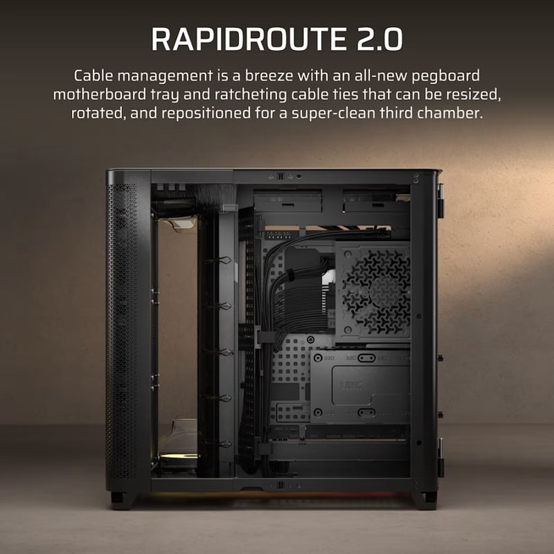 كيس Corsair 5400 RS-R Mid-Tower أسود زجاجي مقوّى ARGB - 9