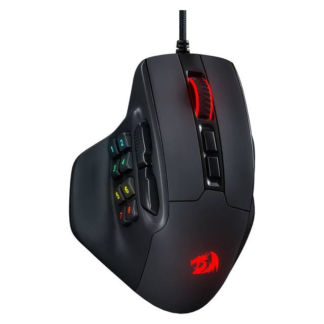ماوس Redragon Aatrox M811 6200 DPI سلكي RGB 15 زر MMO أسود - 1