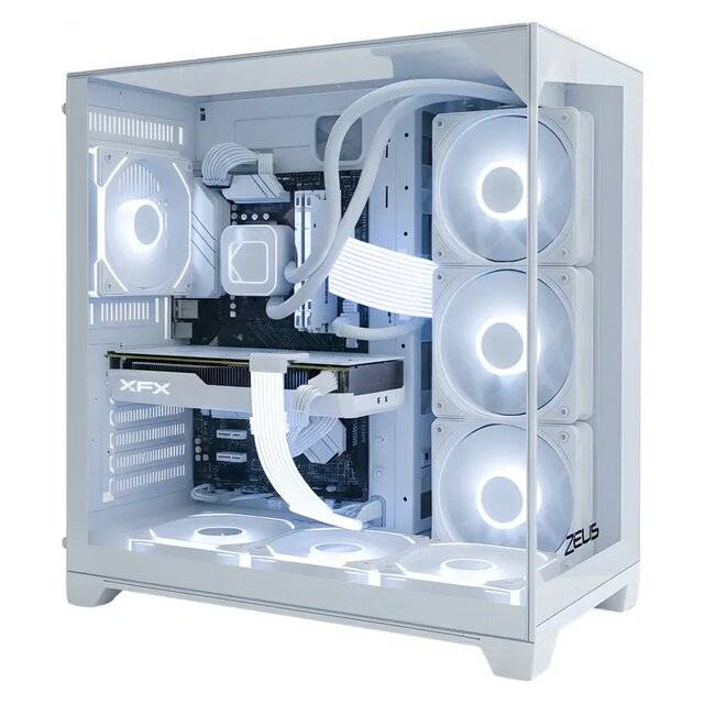 كيس Zeus Z9 Pro Mid-Tower ATX أبيض مع مراوح ARGB - 4