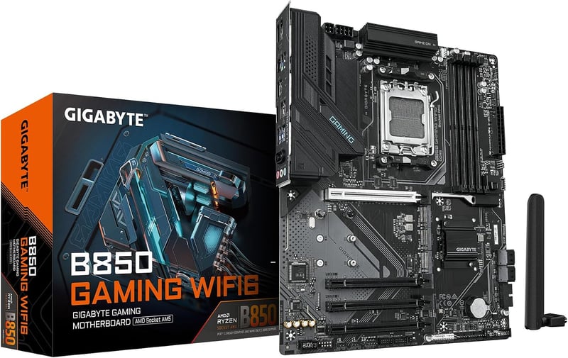 لوحة أم جيجابايت ألعاب GIGABYTE B850 GAMING WIFI6 بمقبس AMD AM5 ودعم ذاكرة DDR5 بحجم ATX - 1