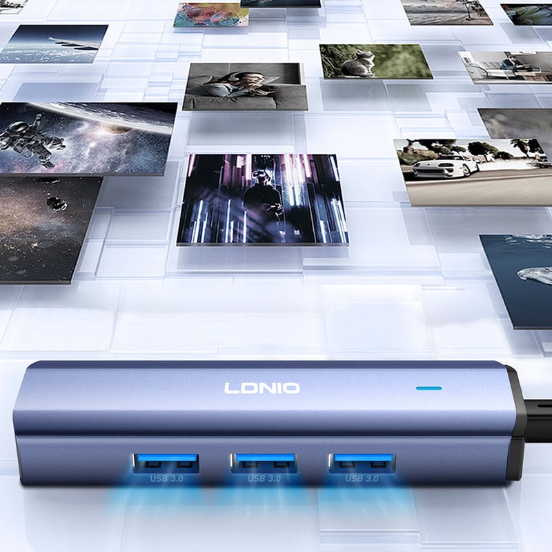 محول USB LDNIO DS-124U USB 3.0 USB-A إلى RJ45 إيثرنت - 4