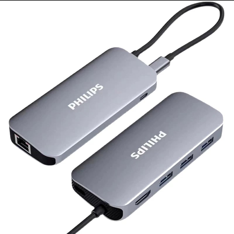 Philips SWR1602D USB-C 6 in 1 Docking Station 4K HDMI Gigabit Ethernet 100W PD - 1