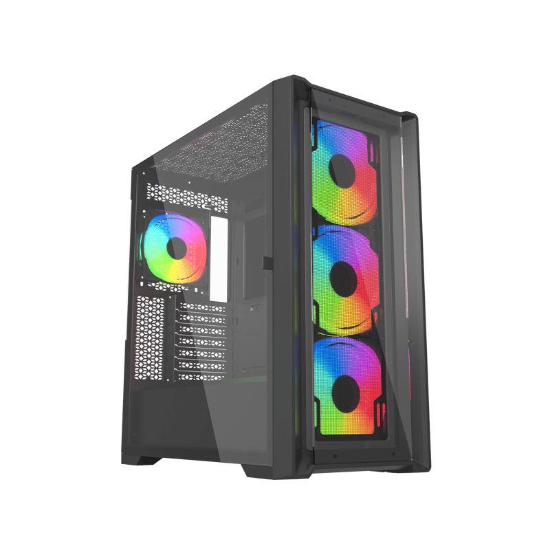 Raptor Falcon Strike Mid-Tower ATX Case Black Tempered Glass - 4