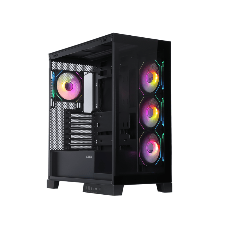 SAMA Neview 2351 Mid-Tower ATX Case Black Tempered Glass - 2