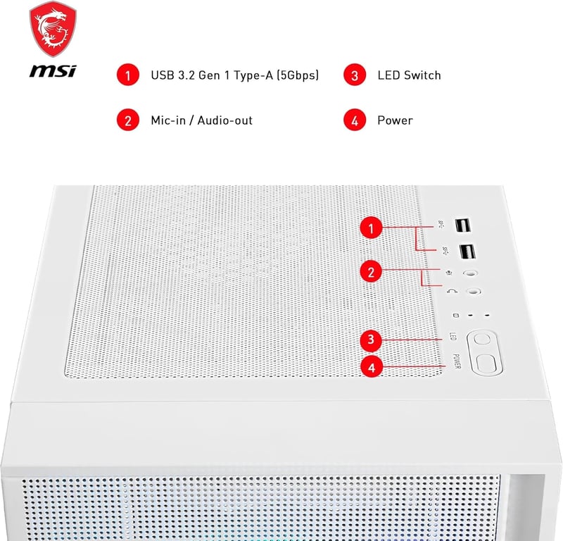 كيس MSI MAG Forge 320R Mid-Tower Airflow أسود - 15