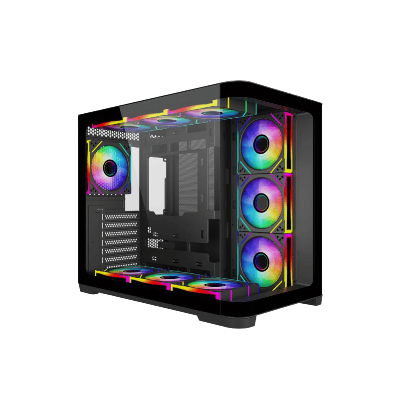 SAMA Neview 2851A Mid-Tower ATX Case Black Tempered Glass - 4