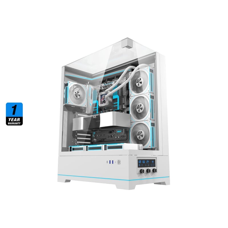 DarkFlash DY450L Pro Mid-Tower ATX Case White Tempered Glass - 2