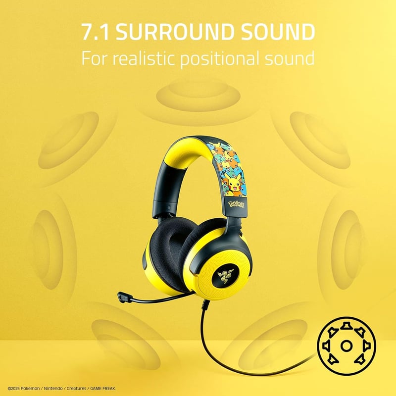 سماعات Razer Kraken V4 X إصدار بوكيمون USB مع ميكروفون - 4