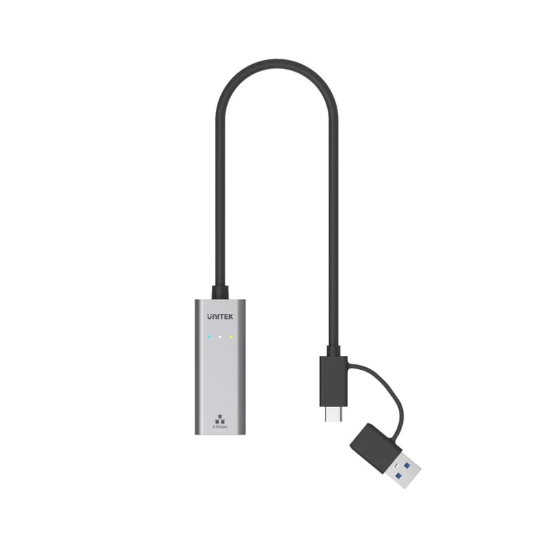 محول USB UNITEK U1313C USB-C/USB-A إلى RJ45 2.5G إيثرنت 2500Mbps - 4