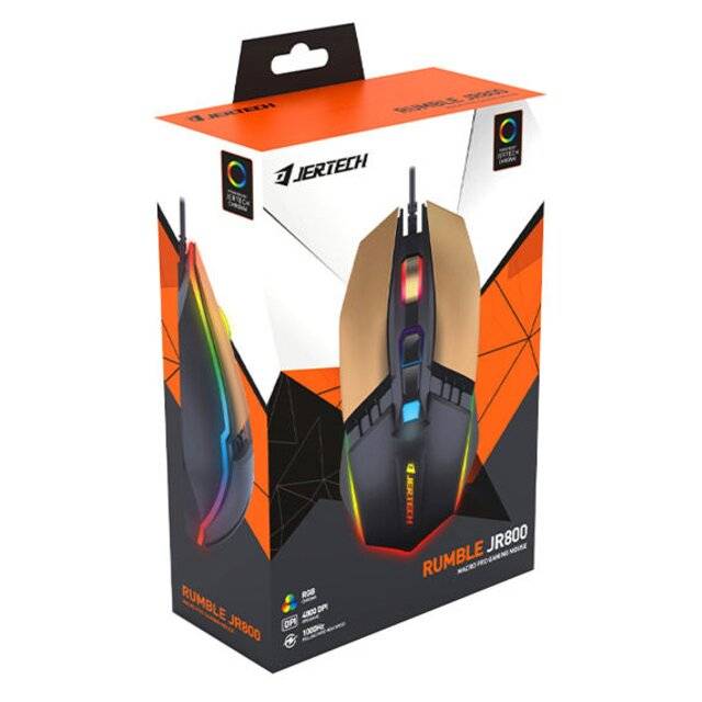 ماوس Jertech JR800 Rumble سلكي 4800 DPI أسود - 5