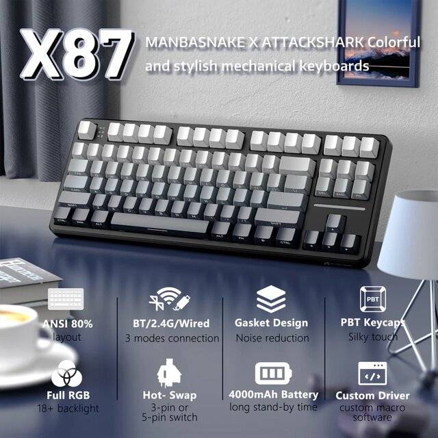 كيبورد Attack Shark TKL 80% ميكانيكي Hot-Swappable Dual-Mode RGB - 3