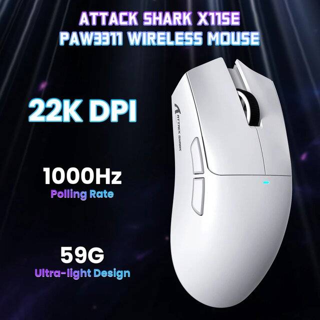 ماوس Attack Shark X11SE لاسلكي 22000 DPI أبيض - 4
