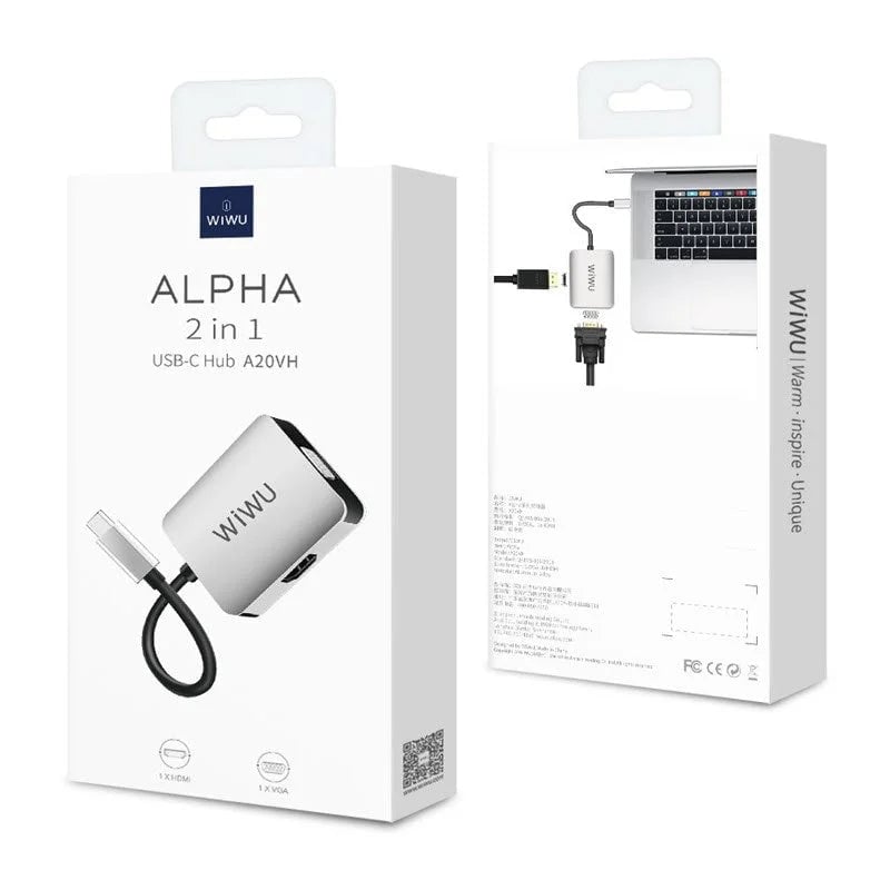 محول USB WiWU Alpha A20VH من USB-C إلى HDMI/VGA - 7