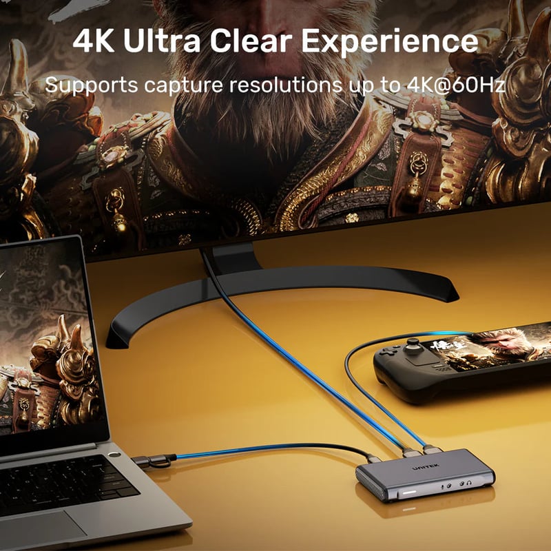 محول UNITEK كارت التقاط فيديو 4K@60Hz مخرج HDMI مزدوج USB-C 5Gbps - 5