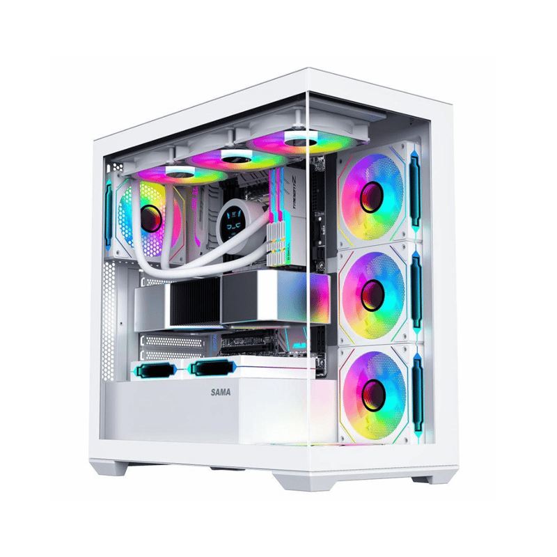 كيس SAMA SV01 Mid-Tower ATX أبيض زجاجي BTF - 2